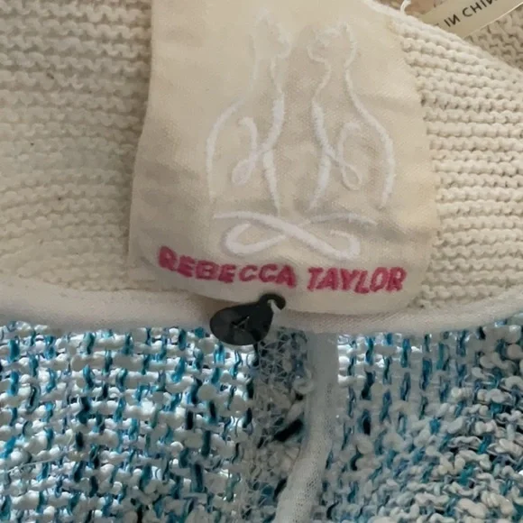 Rebecca Taylor zip up cropped tweed jacket. size 4 - Picture 6 of 7